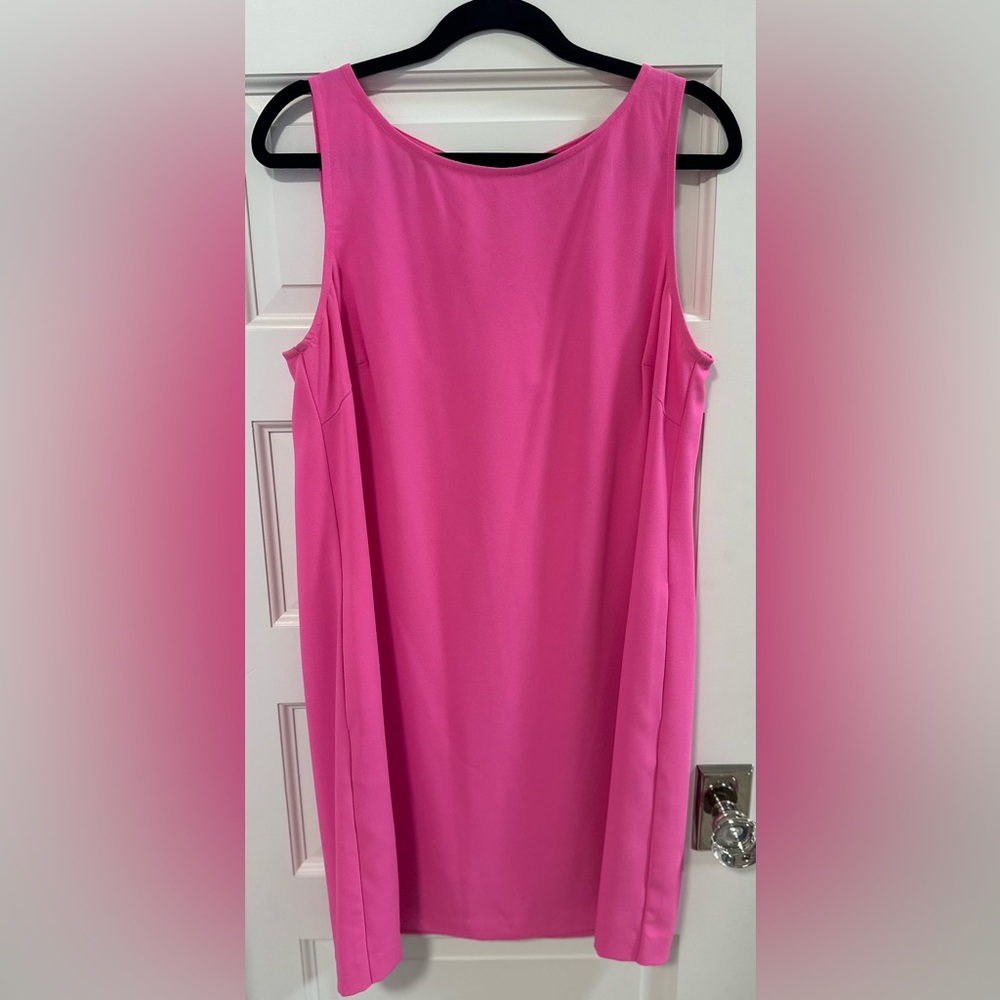 Trina Turk Fuchsia Sleeveless Dress with Unique Back/Cape